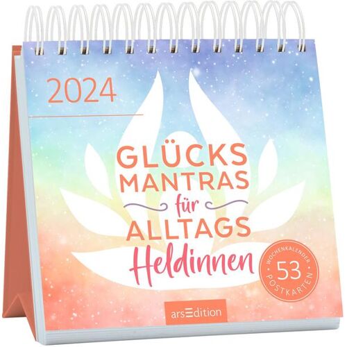 ars edition Postkartenkalender Glücksmantras Für Alltagsheldinnen 2024