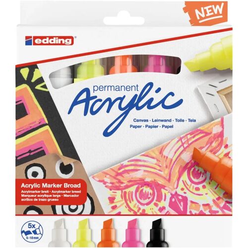 Edding Acrylmarker Acrylic 5000 Breit Neon 5er Set