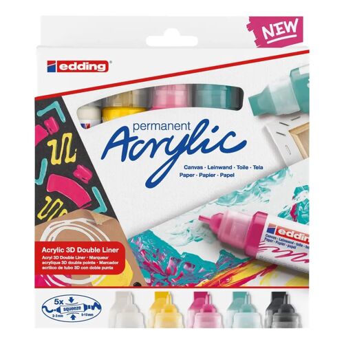 Edding Acrylmarker Acrylic 5400 3d Double Liner 5er Set