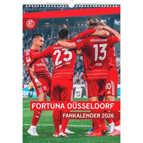 Neumann Verlage GmbH & Co N Neumann - Fortuna Düsseldorf 2026 - Wandkalender A3 (30x42 Cm) Mit 12 Monatsblättern Deutschem Kalendarium & Spiralbindung Fußball-Fankalender Mit Spielerfotografien In Rot-Weiß