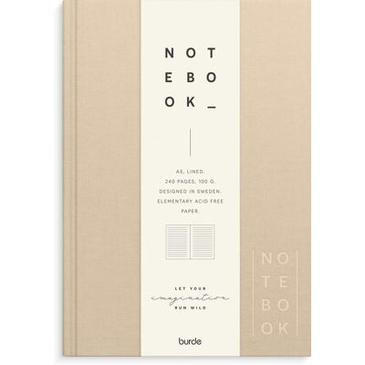 Burde A5 Notizbuch Beige - Notizblock Burde A5 Notizbuch Beige - Notizblock