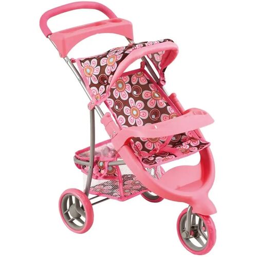 Mertens Bino 82920 - Puppenwagen Puppen Buggy Jogger Rosa Für Puppen Von Ca. 45cm