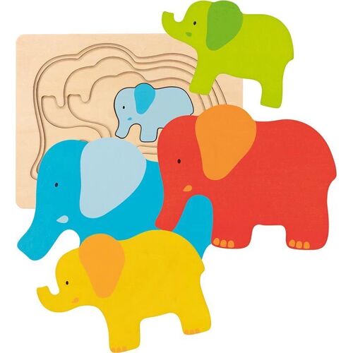 Gollnest & Kiesel KG Goki 57450 - Schichtenpuzzle Elefant