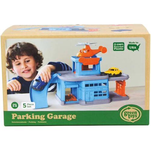 Green Toys - Parkgarage Mit Hubschrauber Und 2 Autos