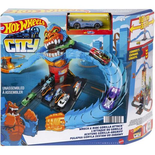 Mattel Hot Wheels - City Nemesis Lab Gorilla Set Inkl. 1 Spielzeugauto