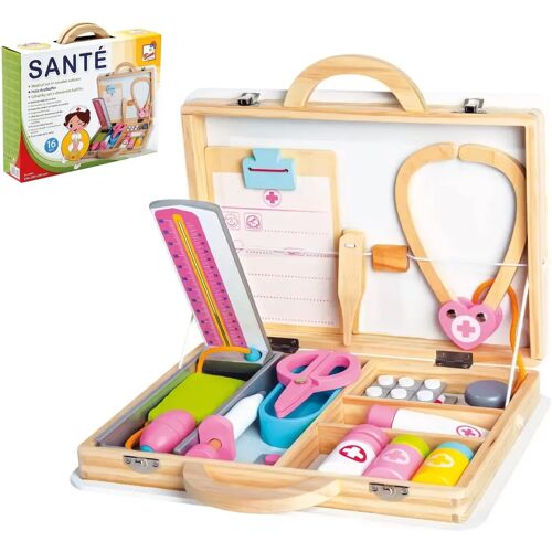 Mertens Bino 83531 - Sante Holz-Arztkoffer Aus Holz 16-Teilig Kinder-Arztkoffer