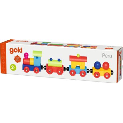 Goki Holzbahn mit Magnetkupplung - Spielzeug Goki Holzbahn mit Magnetkupplung - Spielzeug