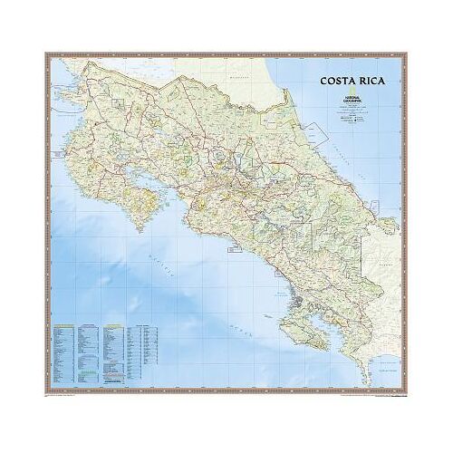 NATL GEOGRAPHIC MAPS National Geographic Costa Rica Wall Map (38 X 36 In)