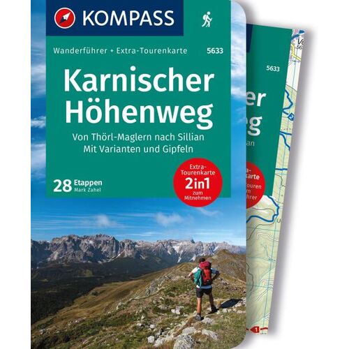 Kompass Karten GmbH Kompass Wanderführer Karnischer Höhenweg Von Thörl-Maglern Nach Sillian Mit Varianten Und Gipfeln 28 Touren Mit Extra-Tourenkarte