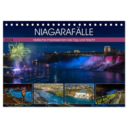 Calvendo Niagarafälle Idyllische Impressionen Bei Tag Und Nacht (Tischkalender 2024 Din A5 Quer) Calvendo Monatskalender