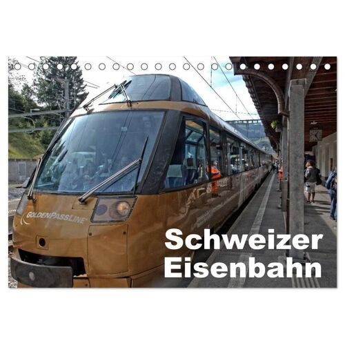 Schweizer Eisenbahn (Tischkalender 2024 Din A5 Quer) Calvendo Monatskalender