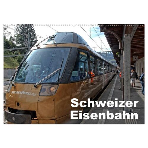 Schweizer Eisenbahn (Wandkalender 2024 Din A2 Quer) Calvendo Monatskalender