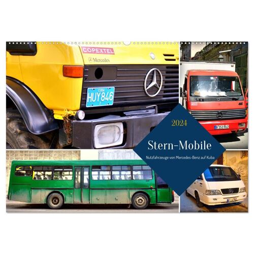 Calvendo Stern-Mobile – Nutzfahrzeuge Von Mercedes-Benz Auf Kuba (Wandkalender 2024 Din A2 Quer) Calvendo Monatskalender
