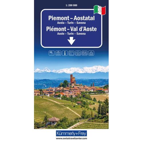Kümmerly und Frey Piemont – Aostatal Nr. 01 Regionalstrassenkarte 1:200’000