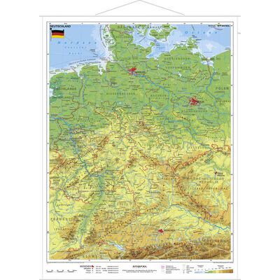 Stiefel Deutschland Physisch Im Miniformat 1 : 1 700 000. Wandkarte Stiefel Deutschland Physisch Im Miniformat 1 : 1 700 000. Wandkarte