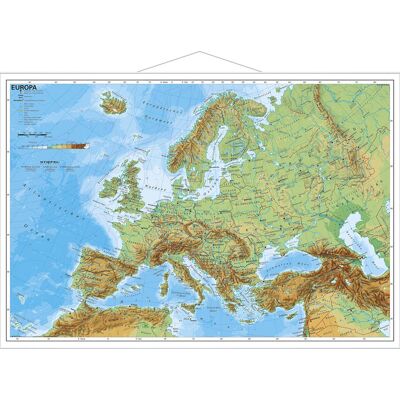 Stiefel Europa Physisch 1 : 7 500 000. Wandkarte Kleinformat Mit Metallstäben Stiefel Europa Physisch 1 : 7 500 000. Wandkarte Kleinformat Mit Metallstäben