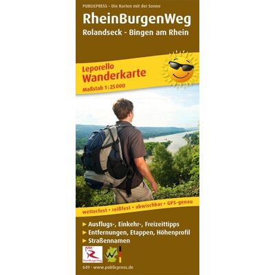 Publicpress Rheinburgenweg Wanderkarte 1 : 25 000 Publicpress Rheinburgenweg Wanderkarte 1 : 25 000