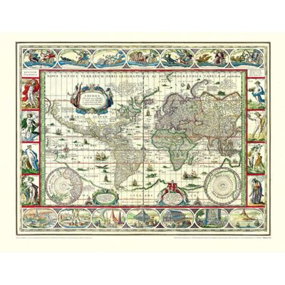 Rockstuhl Verlag Historische Weltkarte 1635 - Willem Janszoon Blaeu (Plano) Rockstuhl Verlag Historische Weltkarte 1635 - Willem Janszoon Blaeu (Plano)