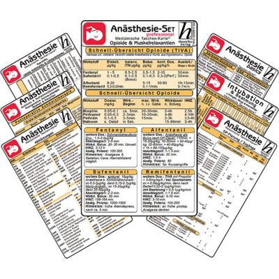 Hawelka Verlag Anästhesie Karten-Set -Professional- ( 7er-Set ) - Medizinische Taschen-Karte Hawelka Verlag Anästhesie Karten-Set -Professional- ( 7er-Set ) - Medizinische Taschen-Karte