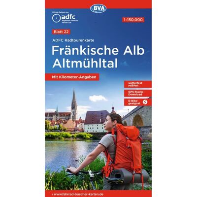 BVA Bielefelder Verlag Adfc-Radtourenkarte 22 Fränkische Alb Altmühltal 1:150.000 Reiß- Und Wetterfest E-Bike Geeignet Gps-Tracks Download Mit Bett+bike Symbolen Mit Kilometer-Angaben BVA Bielefelder Verlag Adfc-Radtourenkarte 22 Fränkische Alb Altmühltal 1:150.000 Reiß- Und Wetterfest E-Bike Geeignet Gps-Tracks Download Mit Bett+bike Symbolen Mit Kilometer-Angaben