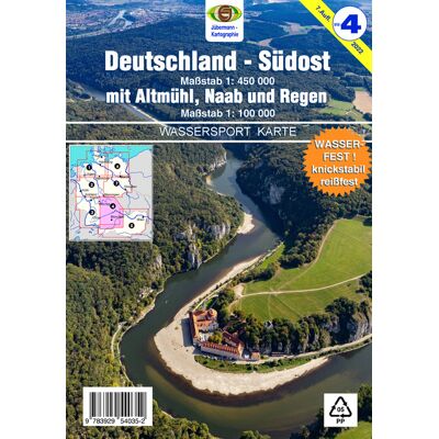 Jübermann Wassersport-Wanderkarte 04. Deutschland-Südost Mit Altmühl Naab Und Regen Für Kanu- Und Rudersport Jübermann Wassersport-Wanderkarte 04. Deutschland-Südost Mit Altmühl Naab Und Regen Für Kanu- Und Rudersport