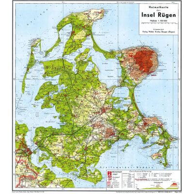 Rockstuhl Verlag Historische Karte: Insel Rügen 1949 (Gerollt) Rockstuhl Verlag Historische Karte: Insel Rügen 1949 (Gerollt)