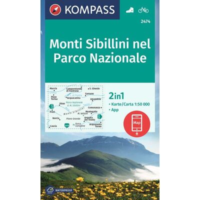 Kompass Karten GmbH Kompass Wanderkarte 2474 Monti Sibillini Nel Parco Nazionale 1:50.000 Kompass Karten GmbH Kompass Wanderkarte 2474 Monti Sibillini Nel Parco Nazionale 1:50.000