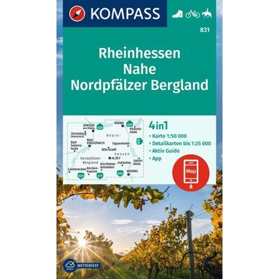 Kompass Karten GmbH Kompass Wanderkarte 831 Rheinhessen Nahe Nordpfälzer Bergland 1:50.000 Kompass Karten GmbH Kompass Wanderkarte 831 Rheinhessen Nahe Nordpfälzer Bergland 1:50.000