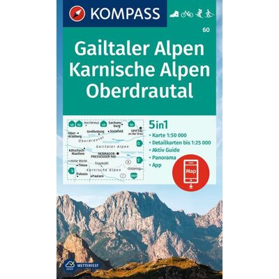 Kompass Karten GmbH Kompass Wanderkarte 60 Gailtaler Alpen Karnische Alpen Oberdrautal 1:50.000 Kompass Karten GmbH Kompass Wanderkarte 60 Gailtaler Alpen Karnische Alpen Oberdrautal 1:50.000