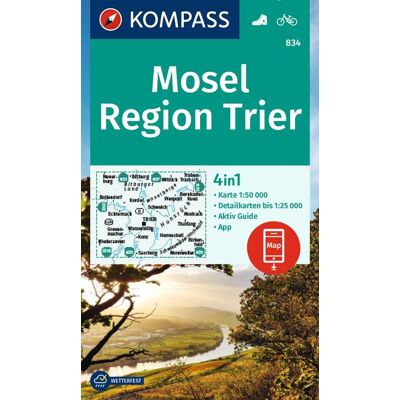 Kompass Karten GmbH Kompass Wanderkarte 834 Mosel Region Trier 1:50.000 Kompass Karten GmbH Kompass Wanderkarte 834 Mosel Region Trier 1:50.000