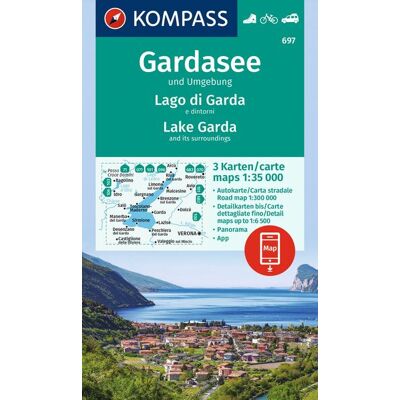 Kompass Karten GmbH Kompass Wanderkarten-Set 697 Gardasee Und Umgebung - Lake Garda And Its Surroundings - Lago Di Garda E Dintorni (3 Karten) 1:35.000 Kompass Karten GmbH Kompass Wanderkarten-Set 697 Gardasee Und Umgebung - Lake Garda And Its Surroundings - Lago Di Garda E Dintorni (3 Karten) 1:35.000