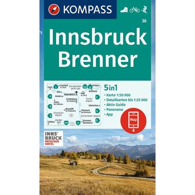 Kompass Karten GmbH Kompass Wanderkarte 36 Innsbruck Brenner 1:50.000 Kompass Karten GmbH Kompass Wanderkarte 36 Innsbruck Brenner 1:50.000