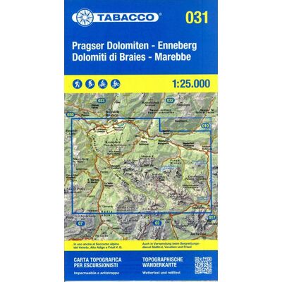 Tabacco editrice Tabacco Wandern Pragser Dolomiten 1:25000 Tabacco editrice Tabacco Wandern Pragser Dolomiten 1:25000