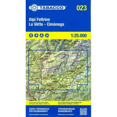 Tabacco editrice Tabacco Wandern Alpi Feltrine 1:25000 Tabacco editrice Tabacco Wandern Alpi Feltrine 1:25000