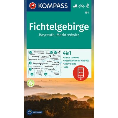 Kompass Karten GmbH Kompass Wanderkarte 191 Fichtelgebirge Bayreuth Marktredwitz 1:50.000 Kompass Karten GmbH Kompass Wanderkarte 191 Fichtelgebirge Bayreuth Marktredwitz 1:50.000