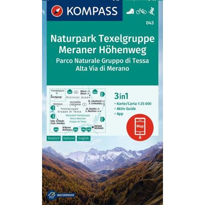 Kompass Karten GmbH Kompass Wanderkarte 043 Naturpark Texelgruppe Meraner Höhenweg Parco Naturale Gruppo Di Tessa Alta Via Di Merano 1:25.000 Kompass Karten GmbH Kompass Wanderkarte 043 Naturpark Texelgruppe Meraner Höhenweg Parco Naturale Gruppo Di Tessa Alta Via Di Merano 1:25.000