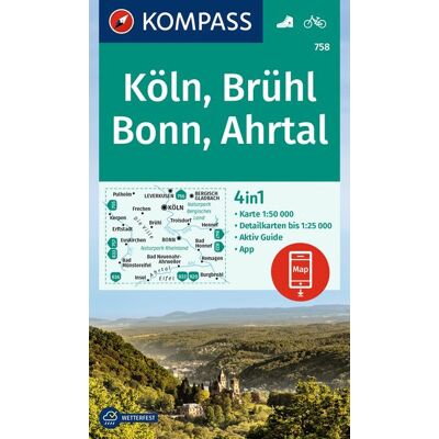 Kompass Karten GmbH Kompass Wanderkarte 758 Köln Brühl Bonn Ahrtal 1:50.000 Kompass Karten GmbH Kompass Wanderkarte 758 Köln Brühl Bonn Ahrtal 1:50.000