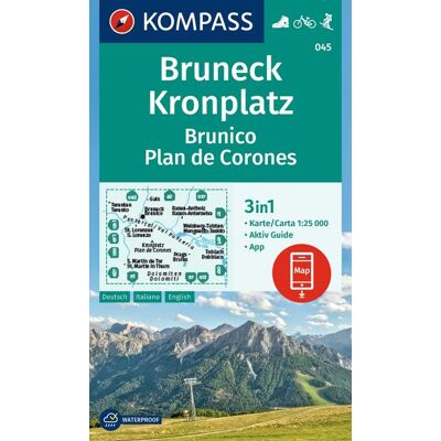 Kompass Karten GmbH Kompass Wanderkarte 045 Bruneck Kronplatz / Brunico Plan De Corones 1:25.000 Kompass Karten GmbH Kompass Wanderkarte 045 Bruneck Kronplatz / Brunico Plan De Corones 1:25.000