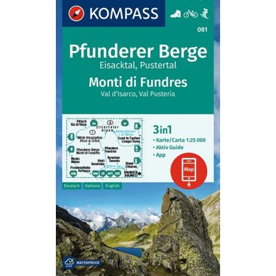 Kompass Karten GmbH Kompass Wanderkarte 081 Pfunderer Berge/monti Di Fundres 1:25.000 Kompass Karten GmbH Kompass Wanderkarte 081 Pfunderer Berge/monti Di Fundres 1:25.000
