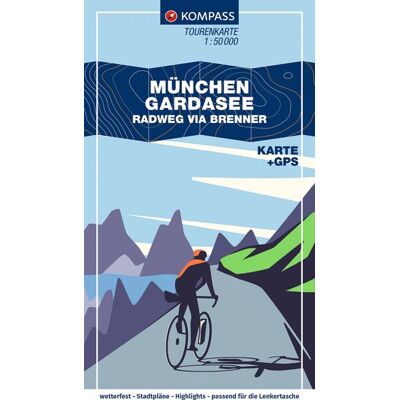 Kompass Karten GmbH Kompass Fahrrad-Tourenkarte München - Gardasee Radweg Via Brenner 1:50.000 Kompass Karten GmbH Kompass Fahrrad-Tourenkarte München - Gardasee Radweg Via Brenner 1:50.000