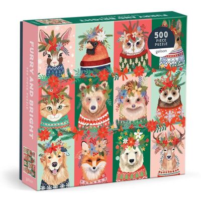 Abrams & Chronicle Books Furry And Bright 500 Piece Puzzle Abrams & Chronicle Books Furry And Bright 500 Piece Puzzle