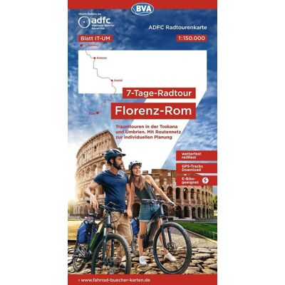 BVA Bielefelder Verlag Bva Adfc Radtourenkarte 7-Tage-Radtour Florenz-Rom 1:150.000 BVA Bielefelder Verlag Bva Adfc Radtourenkarte 7-Tage-Radtour Florenz-Rom 1:150.000