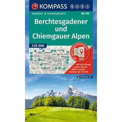 Kompass Karten GmbH Kompass Wanderkarten-Set 795 Berchtesgadener Und Chiemgauer Alpen (3 Karten) 1:25.000 Kompass Karten GmbH Kompass Wanderkarten-Set 795 Berchtesgadener Und Chiemgauer Alpen (3 Karten) 1:25.000