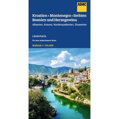 Adac Länderkarte Kroatien Montenegro Serbien Bosnien Und Herzegowina 1:750.000 Adac Länderkarte Kroatien Montenegro Serbien Bosnien Und Herzegowina 1:750.000