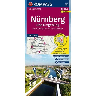 Kompass Karten GmbH Kompass Fahrradkarte 3343 Nürnberg Und Umgebung 1:70.000 Kompass Karten GmbH Kompass Fahrradkarte 3343 Nürnberg Und Umgebung 1:70.000