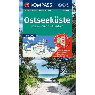 Kompass Karten GmbH Kompass Wanderkarten-Set 739 Ostseeküste Von Wismar Bis Usedom (3 Karten) 1:50.000 Kompass Karten GmbH Kompass Wanderkarten-Set 739 Ostseeküste Von Wismar Bis Usedom (3 Karten) 1:50.000
