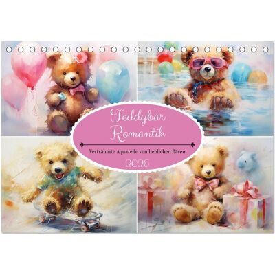 Teddybär Romantik. Verträumte Aquarelle Von Lieblichen Bären (Tischkalender 2026 Din A5 Quer) Calvendo Monatskalender Teddybär Romantik. Verträumte Aquarelle Von Lieblichen Bären (Tischkalender 2026 Din A5 Quer) Calvendo Monatskalender