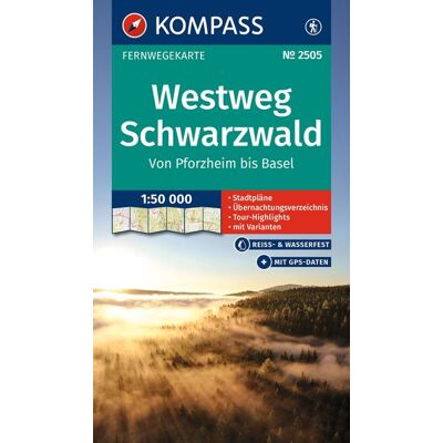 Kompass Karten GmbH Kompass Wander-Tourenkarte Westweg Schwarzwald 1:50.000 Kompass Karten GmbH Kompass Wander-Tourenkarte Westweg Schwarzwald 1:50.000