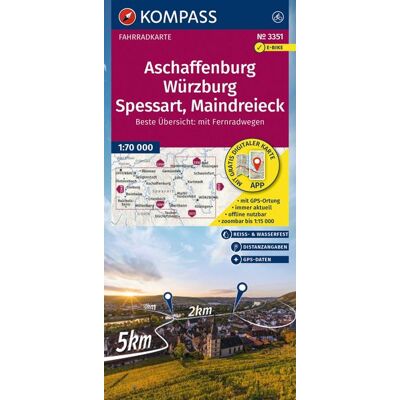 Kompass Karten GmbH Kompass Fahrradkarte 3351 Aschaffenburg Würzburg Spessart Maindreieck 1:70.000 Kompass Karten GmbH Kompass Fahrradkarte 3351 Aschaffenburg Würzburg Spessart Maindreieck 1:70.000