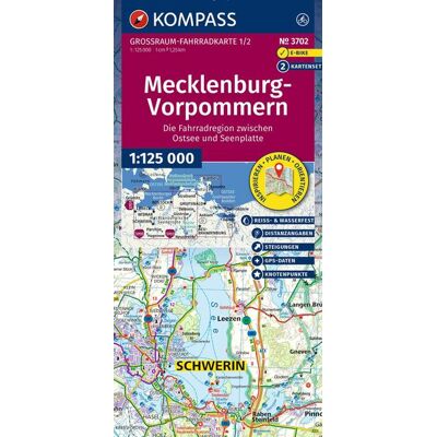 Kompass Karten GmbH Kompass Großraum Fahrradkarte 3702 Mecklenburg-Vorpommern 1:125.000 Kompass Karten GmbH Kompass Großraum Fahrradkarte 3702 Mecklenburg-Vorpommern 1:125.000